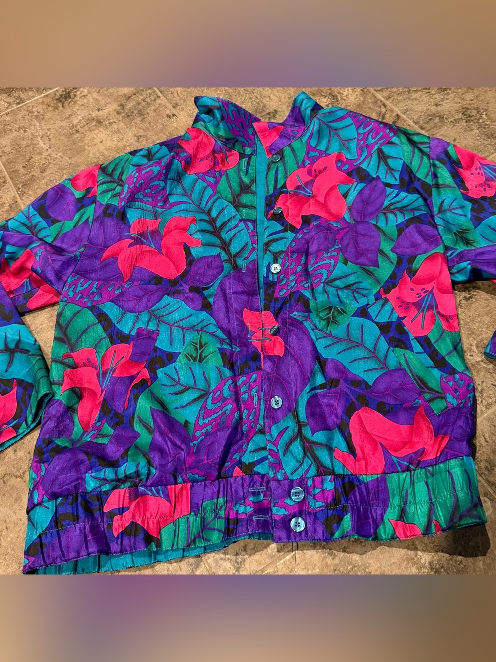 Reversible Vintage Joan Walter’s Jacket Some Spots On Blue Side M/L